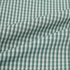 View 8 of product The MELON GREEN MICRO SHADOW CHECK WESTMINSTER SHIRT by Turnbull & Asser is a long-sleeved, button-up shirt with a green and white checkered pattern, pointed collar, and buttoned cuffs, shown on a white background.