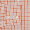 View 3 of product The Turnbull & Asser Orange Graph Overlay Check Mayfair Shirt is a soft organic cotton long-sleeve with button-down front, collar, and cuffs—an ideal capsule wardrobe staple—shown on a plain white background.