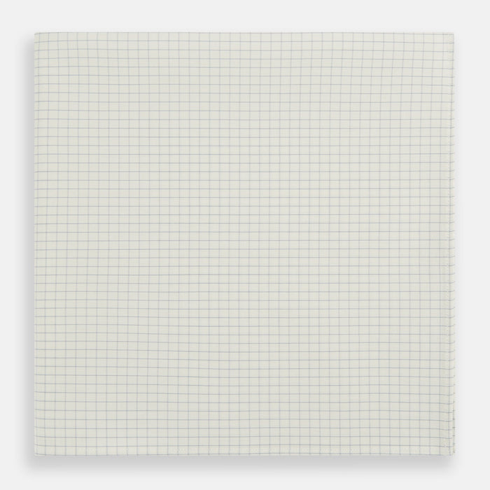 Pale Blue Graph Check Handkerchief