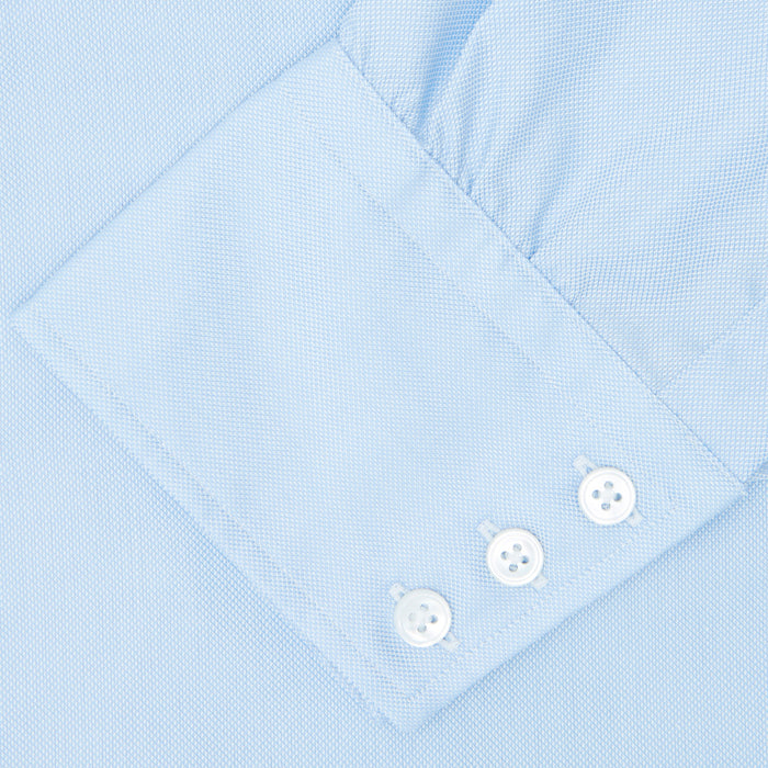 Light Blue Royal Oxford Cotton Shirt with Button-Down Collar and 3-Button Cuffs Image 2