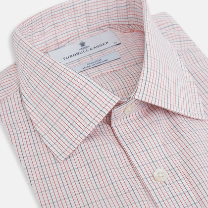 Red Micro Graph Check Mayfair Shirt Image 1