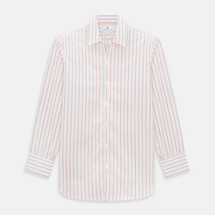 Red Multi Pencil Stripe Windsor Shirt