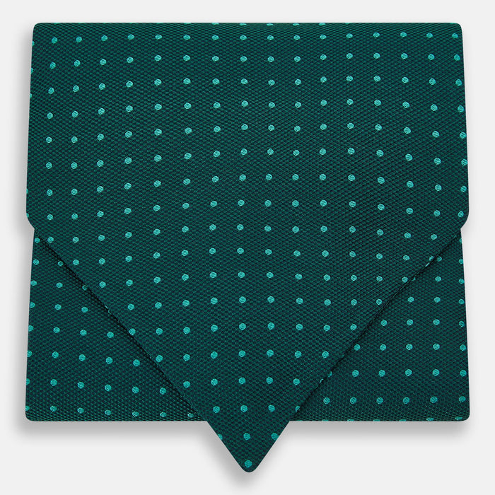 Turquoise and Forest Green Micro Dot Silk Cravat