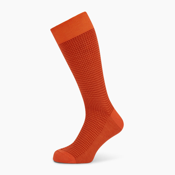Orange Houndstooth Mid-Length Socks Image 4