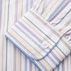 View 2 of product The Turnbull & Asser Colourful Garden Multi Stripe Cotton Sussex Nightshirt is UK-made, featuring vibrant stripes on white for timeless style and luxurious sleepwear comfort.
