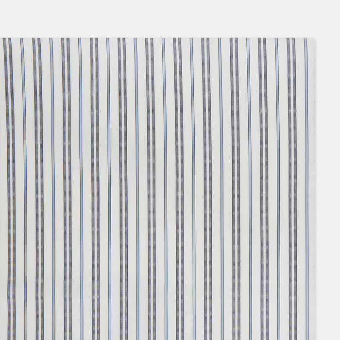 Navy and Light Blue Track Stripe Hand-Rolled Handkerchief Image 1