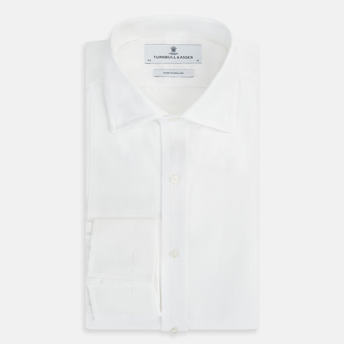 Tailored Fit White Marcella Front Shirt with Kent Collar and Double Cuffs Image 4