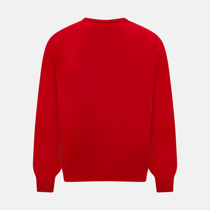 Red Merino Round Neck Jumper Image 2