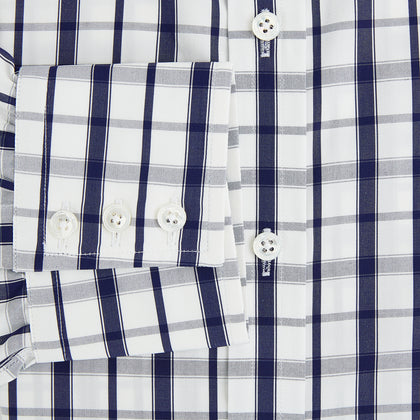 Navy Plaid Check Mayfair Shirt Image 3