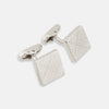 View 1 of product Turnbull & Assers Silver Grid Square Cufflinks feature a geometric crisscross pattern, offering refined elegance and displayed against a white background.