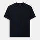 A versatile, high-quality navy short-sleeve t-shirt by Turnbull & Asser, featuring a classic crew neckline, laid flat on a white background.