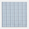 View 1 of product The Turnbull & Asser Navy and Blue Combination Check Hand-Rolled Handkerchief features a classic check pattern in navy and blue with thin white lines, shown laid flat on a white background.