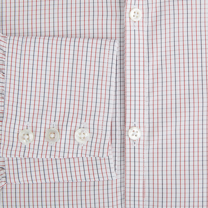 Red and navy Check Windsor Shirt Image 3
