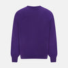 View 3 of product The Turnbull & Asser Purple Merino Round Neck Jumper, a classic men’s knitwear piece, is shown against a white background.