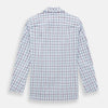 View 3 of product The Turnbull & Asser Burgundy and Blue Check Pyjama Shirt features a classic collar, button-up front, and grid check pattern—an elegant choice for nightwear or comfortable sleepwear.