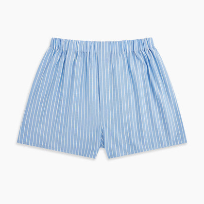 White and Blue Stripe Godfrey Boxer Shorts Image 2