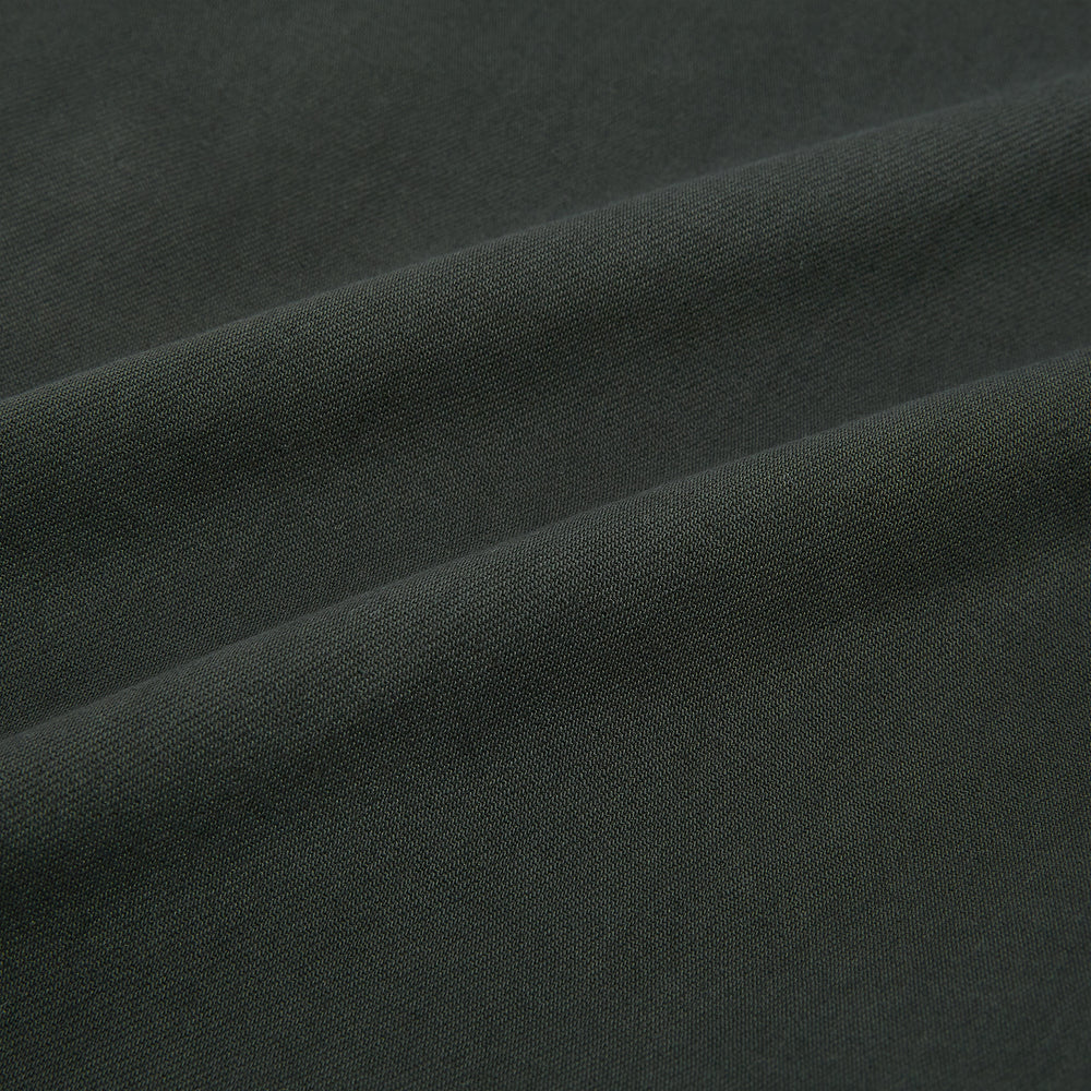 The Forest Green Henry B Trousers by Turnbull & Asser feature a minimalist straight-leg design in a wool/cashmere blend with belt loops and button closure, shown against a plain white background.