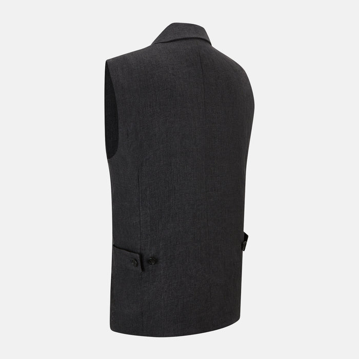 Ash Collared Linen Waistcoat Image 3