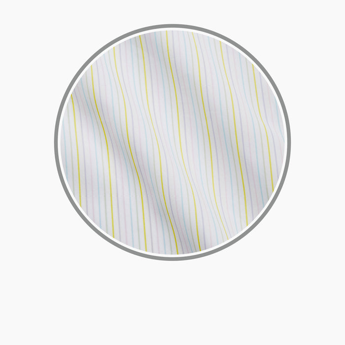 Yellow Multi Stripe Cotton Fabric Image 2