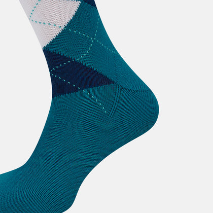 Azzurro Check Mid-Length Socks Image 3