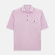 The Turnbull & Asser Pink Polo Shirt is a men's cotton polo with short sleeves, a collar, three dark buttons, and a chest pocket with a button, shown laid flat on a white background.
