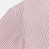 View 6 of product The Red Ticking Stripe Westminster Shirt by Turnbull & Asser features long sleeves, a button-up front, and vertical red and white stripes, shown flat on a white background.