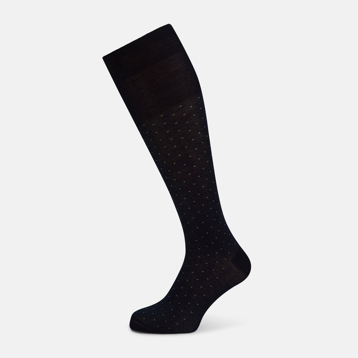 Navy/Pale Blue Polka Dot Long Socks