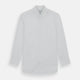 The Turnbull & Asser White Royal Oxford Cotton Shirt features a button-down collar and 3-button cuffs, ideal for minimalist looks, displayed on a white background.