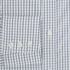 View 4 of product The Turnbull & Asser Blue and Coffee Tattersall Check Mayfair Shirt is a long-sleeved, button-up style made from Italian cotton, featuring a collar and buttoned cuffs, shown laid flat against a white background.