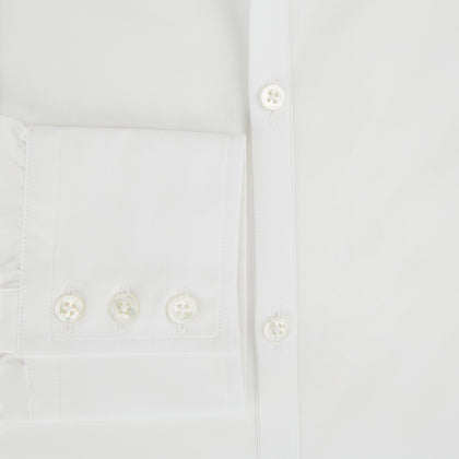 PLAIN WHITE WINDSOR SHIRT WITH TURNBULL OPEN COLLAR AND 3-BUTTON CUFFS Image 3