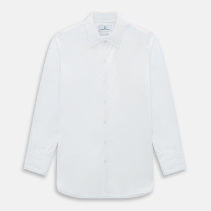 PLAIN WHITE WESTMINSTER SHIRT WITH TURNBULL COLLAR AND 3- BUTTON CUFFS
