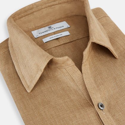 Camel Linen Windsor Shirt Image 1