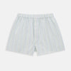 View 1 of product Turnbull & Asser Multicoloured Stripe Godfrey Boxer Shorts, crafted from Italian cotton with an elastic waistband—luxury men's underwear shown flat on a white background.