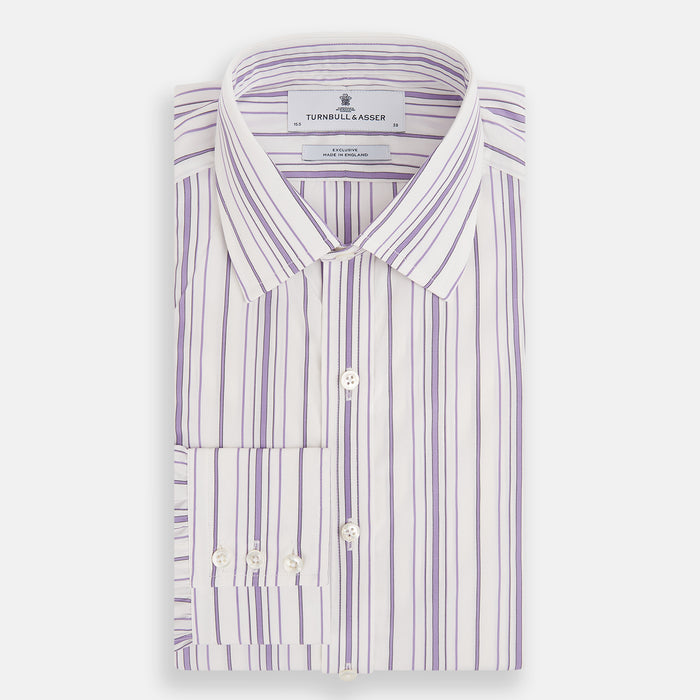Purple Multi Stripe Mayfair Shirt Image 4