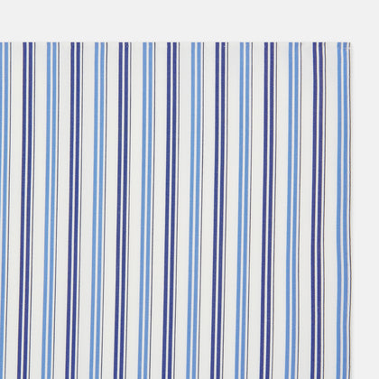 Blue and Navy Multi Stripe Hand-Rolled Handkerchief Image 1