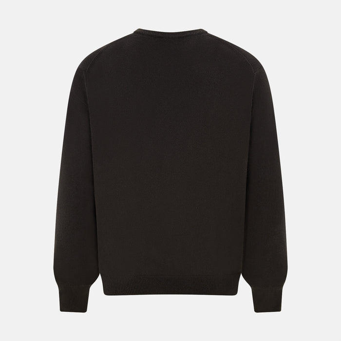 Dark Brown Cashmere V-Neck Jumper Image 2