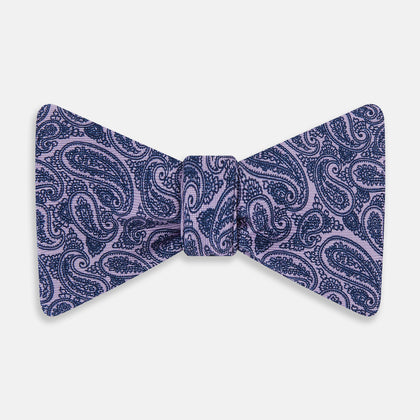 Lilac Paisley Silk Bow Tie