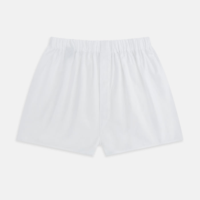 Plain White Godfrey Boxer Shorts