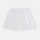 The Plain White Godfrey Boxer Shorts by Turnbull & Asser are crafted from premium Italian cotton with an elastic waistband, shown flat on a white background.