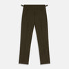 View 3 of product The Brown Puppytooth Wool Jonathan Trousers by Turnbull & Asser are straight-leg tailored trousers with belt loops, side pockets, and a front crease, shown on a white background.