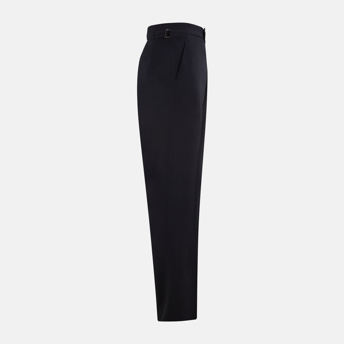 Midnight Blue Wool Henry Trousers Image 3