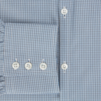 BLUE AND BROWN MICRO SHADOW CHECK WESTMINSTER SHIRT Image 3