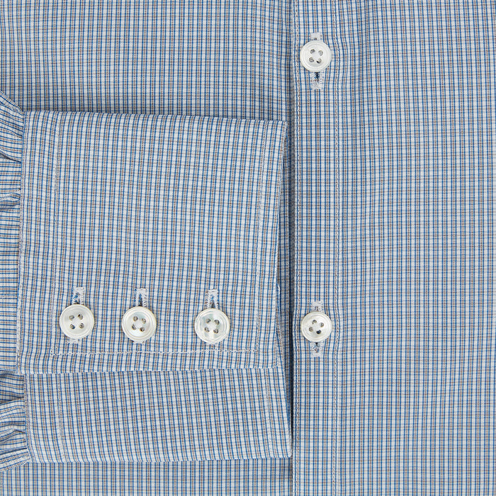 BLUE AND BROWN MICRO SHADOW CHECK WESTMINSTER SHIRT Image 3