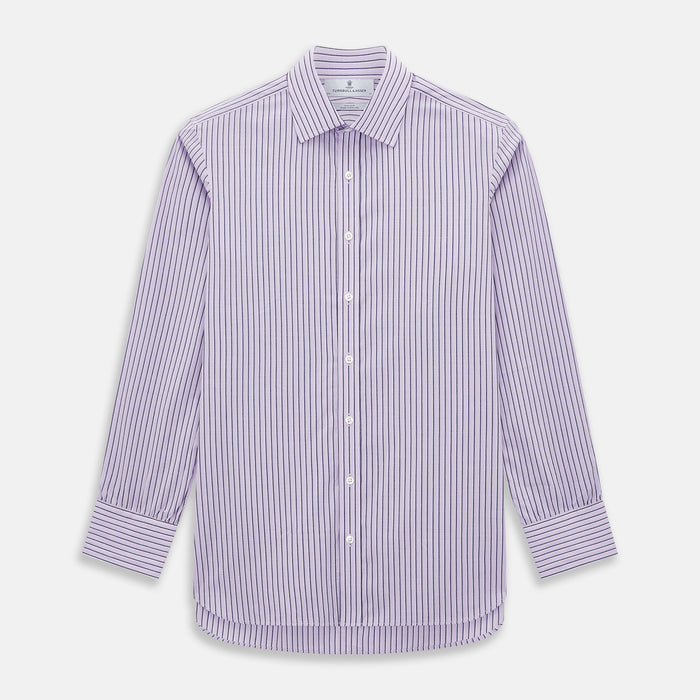 Lilac Ticking Stripe Mayfair Shirt