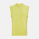 The Bright Yellow Fine Merino V-Neck Vest by Turnbull & Asser is a sleeveless jumper with ribbed edges, shown on a white background—ideal for the refined gentleman who values classic style.