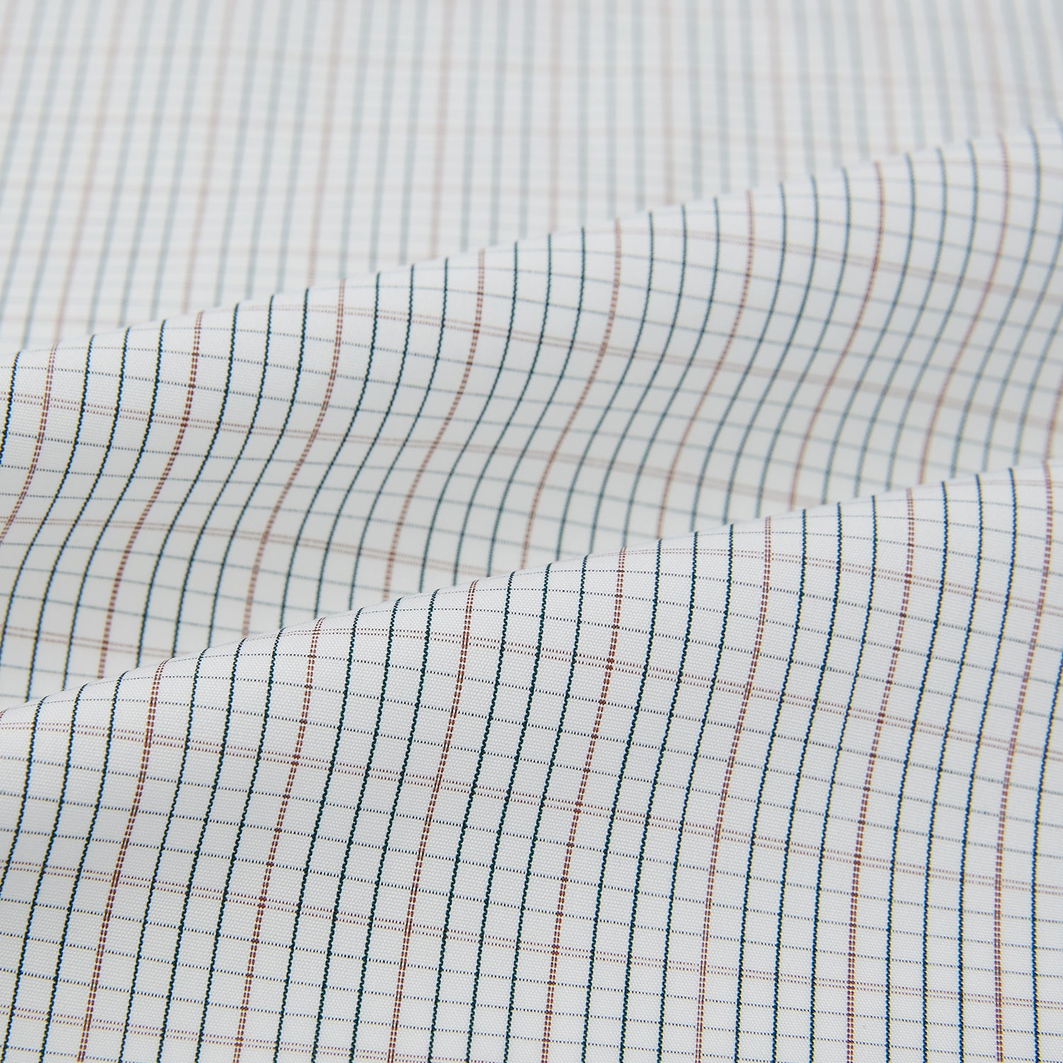 View 8 of product Turnbull & Asser's Forest Melange and Red Micro Check Windsor Shirt features a subtle check pattern, pointed collar, and white buttons—showcasing refined British craftsmanship.