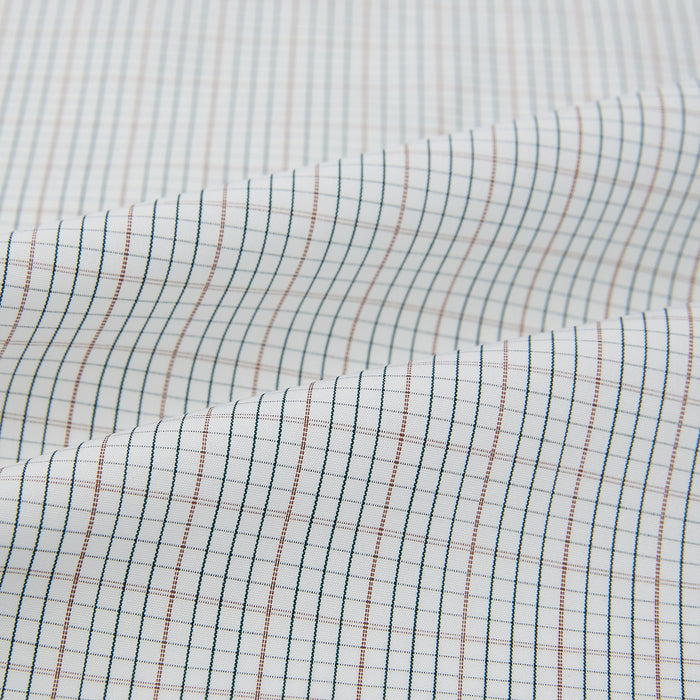 Forest Melange and Red Micro Check Windsor Shirt Image 7