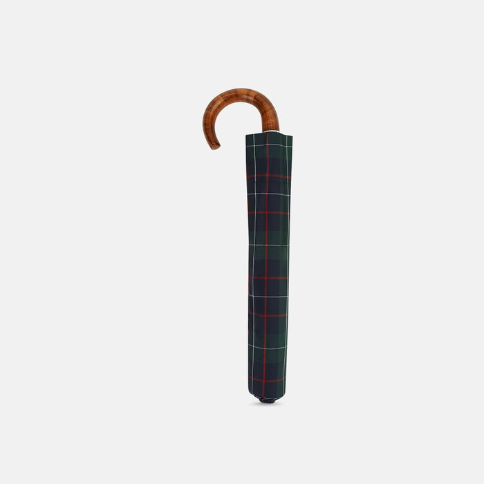 Colquhoun Tartan Telescopic Umbrella with Brown Maple Crook Handle Image 1