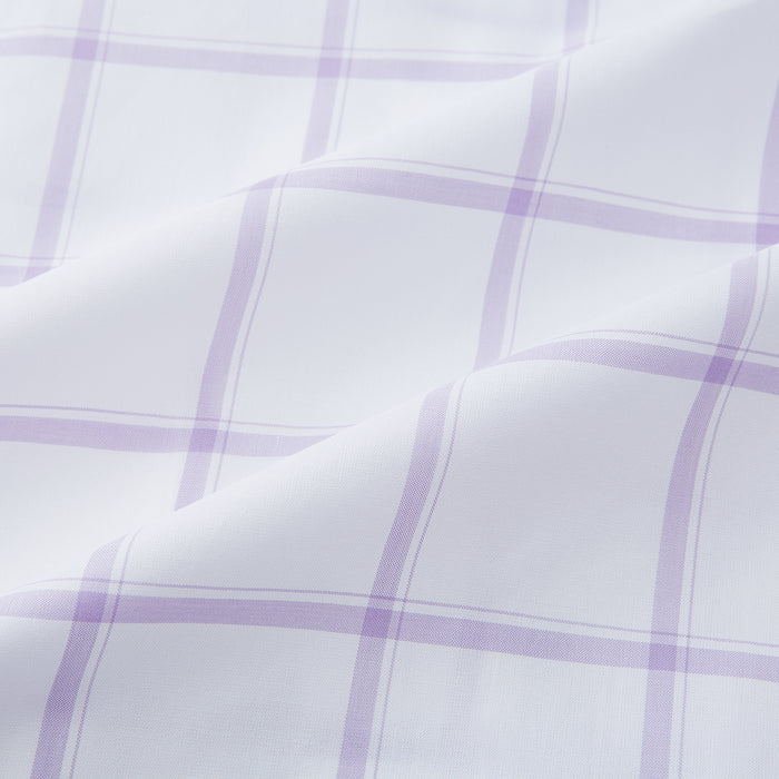Lilac Grid Check Mayfair Shirt Image 5