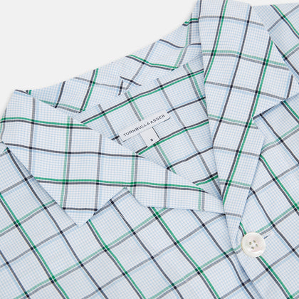Green and Blue Check Pyjama Shirt Image 1